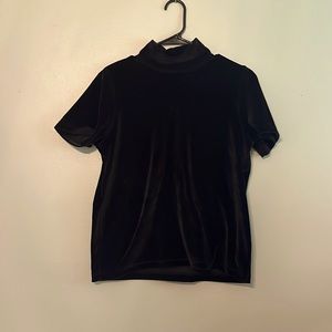 Vintage Pierre Cardin black velvet mock turtleneck
